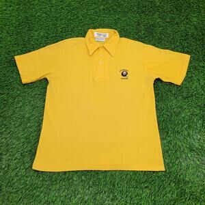 Vintage 80s Pittsburgh Steelers Logo 7 Polo Shirt M/L 21x25 Yellow USA